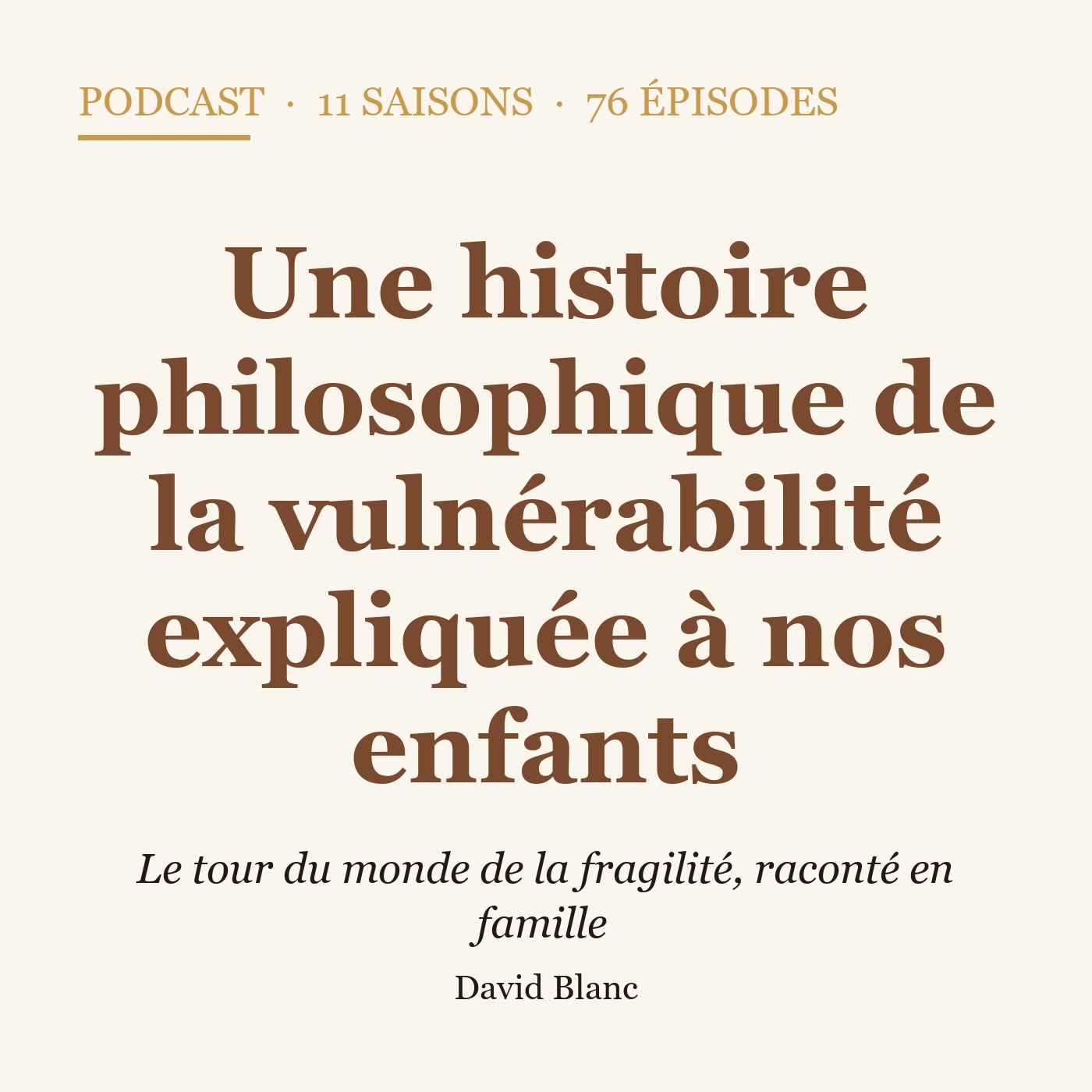 Une histoire philosophique de la vulnérabilité expliquée à nos enfants